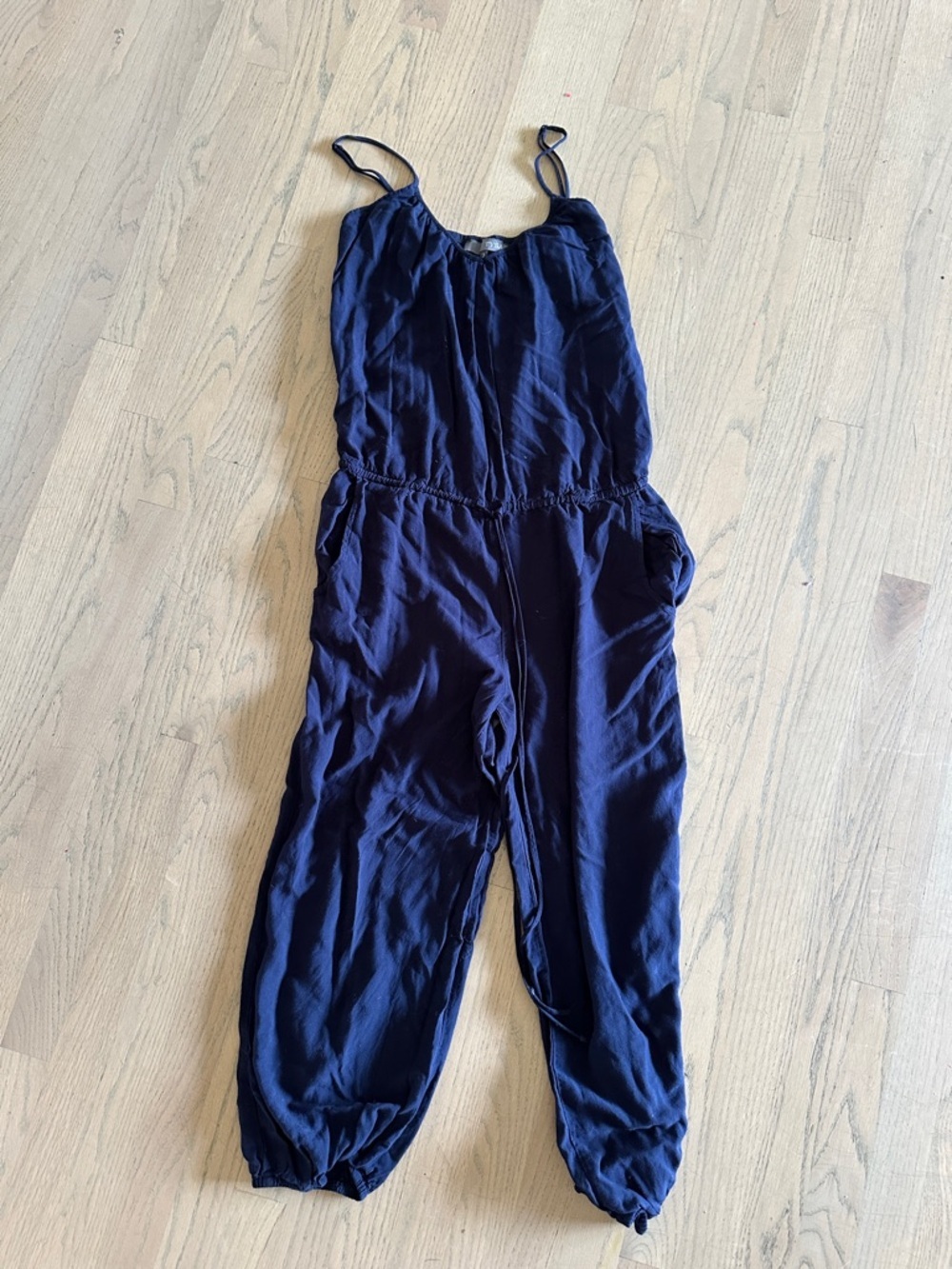 Women’s Navy Blue Spaghetti-Strap Jumpsuit